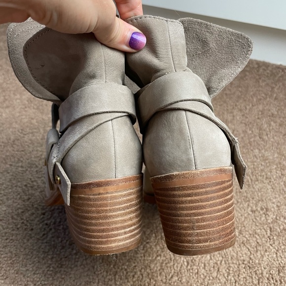 UGG Taupe Elora Suede Ankle Booties Size 8 - Picture 7 of 12